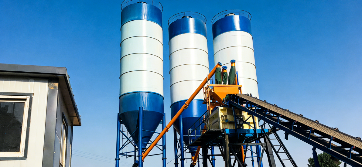 HZS60 best stationary concrete batching plant