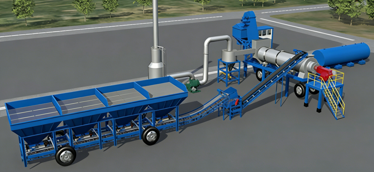 wheeled asphalt mobile drum mixing plants quick installation