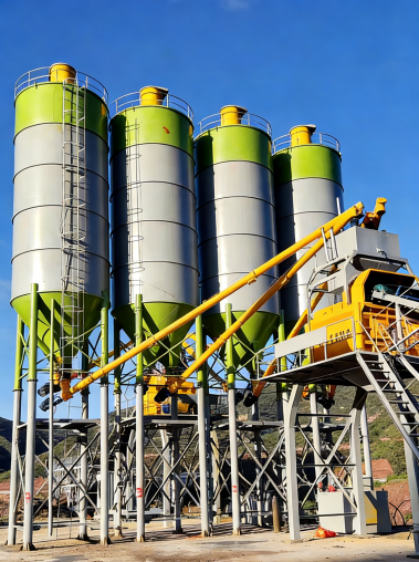 overhead cement storage silos