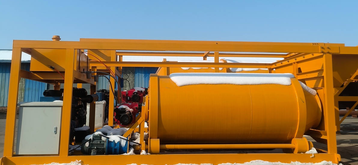 CE certified 1 cubic dual-tank Recycled asphalt mixer