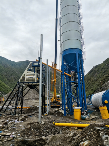 HZS75 stationary ready mix concrete batch plant