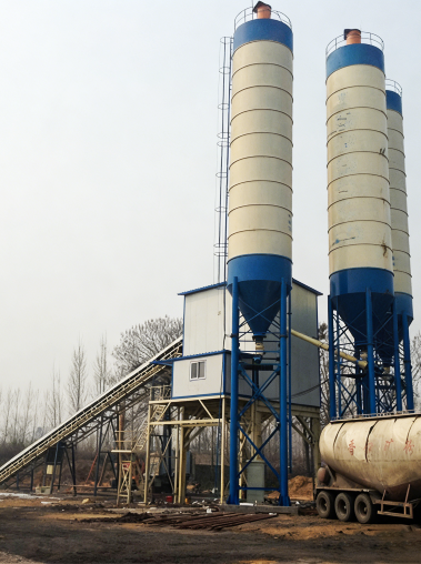 HZS60 stationary concrete mixing plant