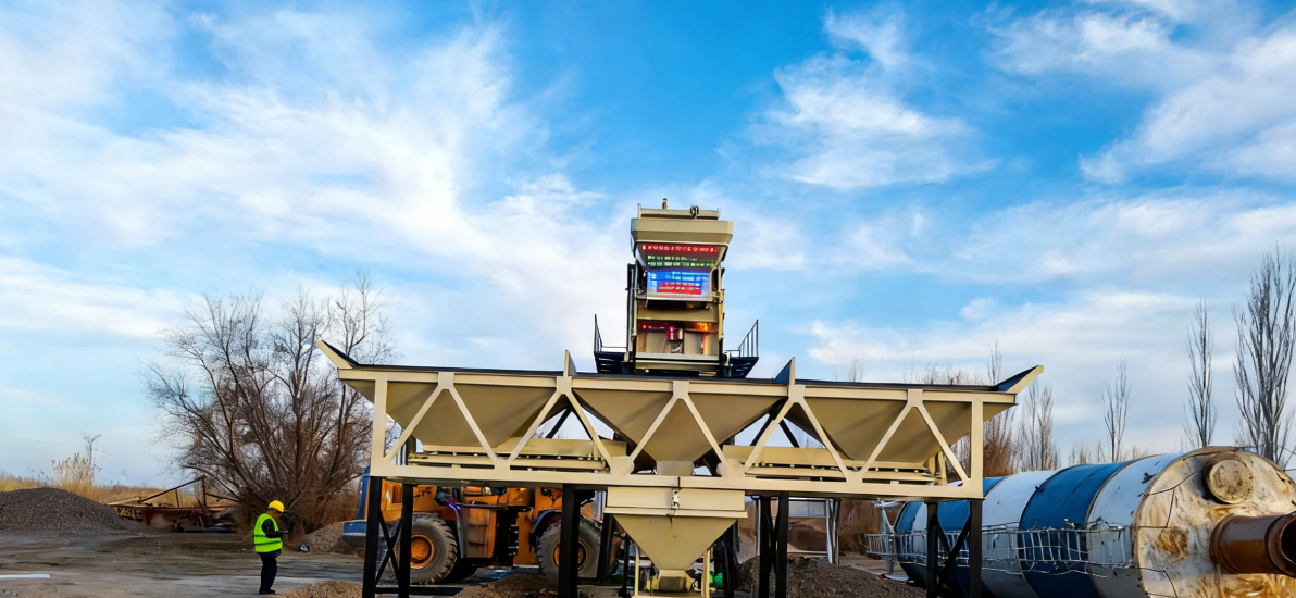 HZS75 high-efficiency stationary concrete plant