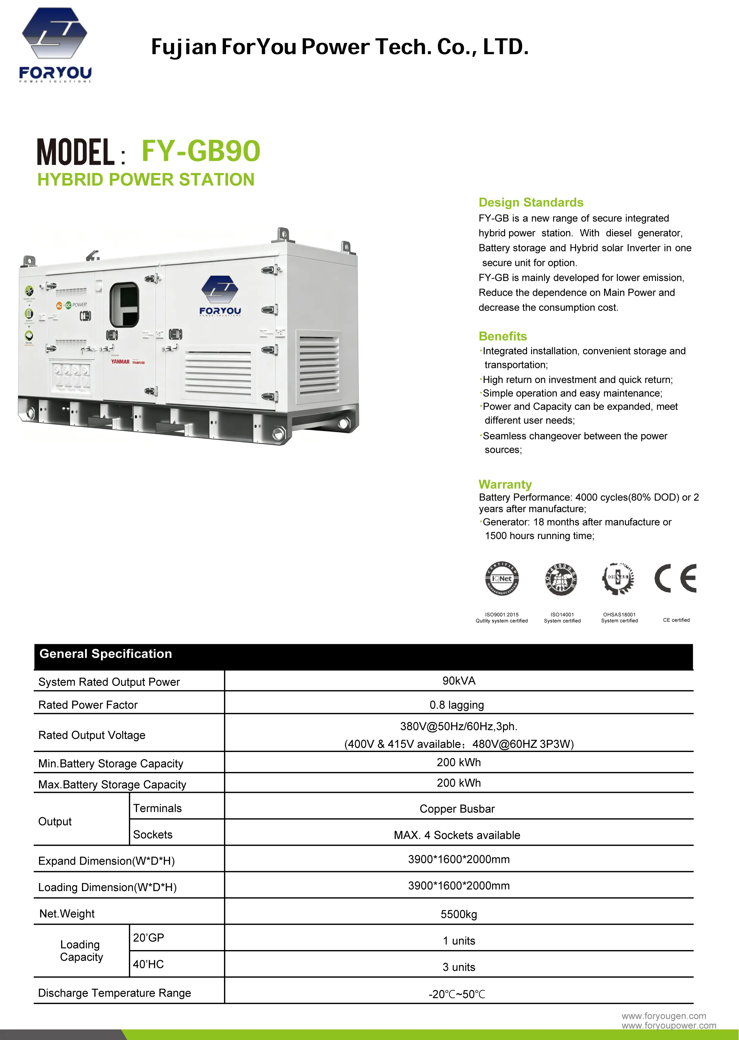 Hybrid diesel generator with storage battery
