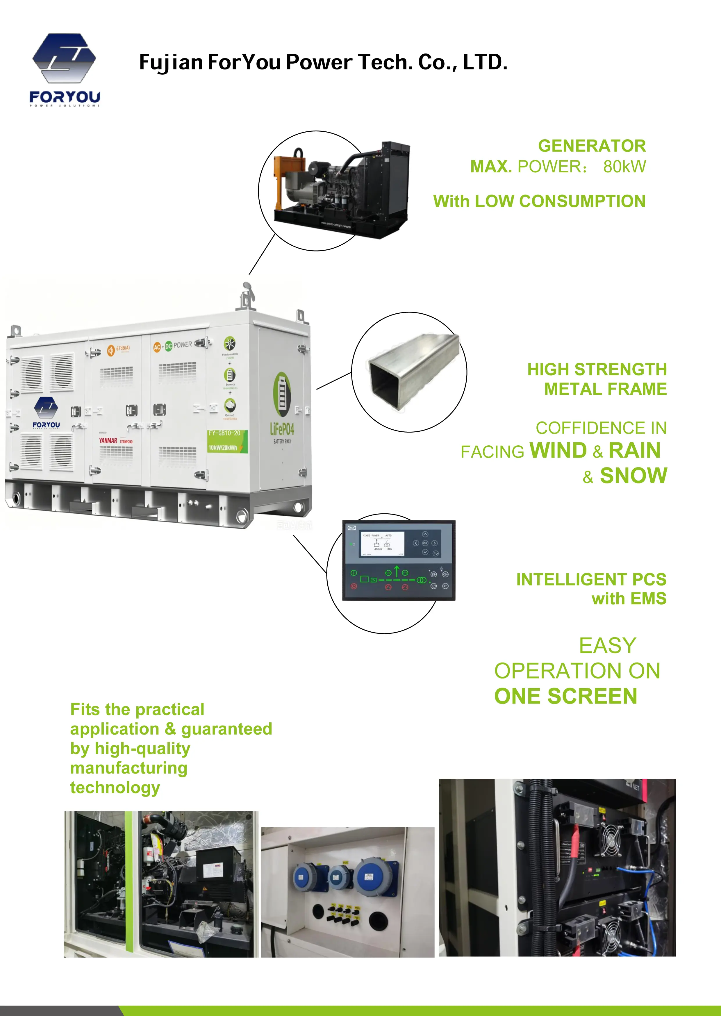 Hybrid diesel generator with storage battery