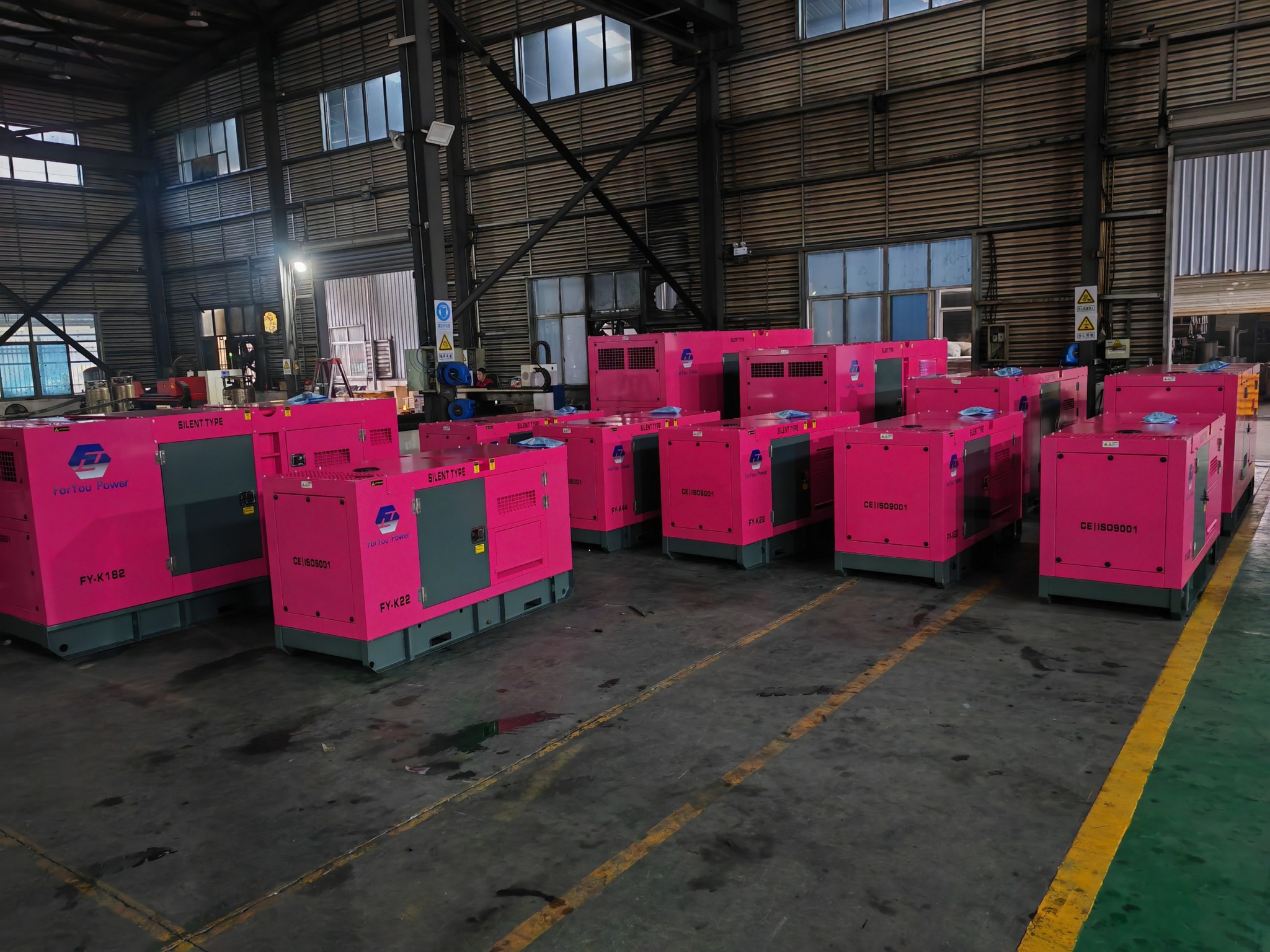 Batch production of custom color diesel generator sets