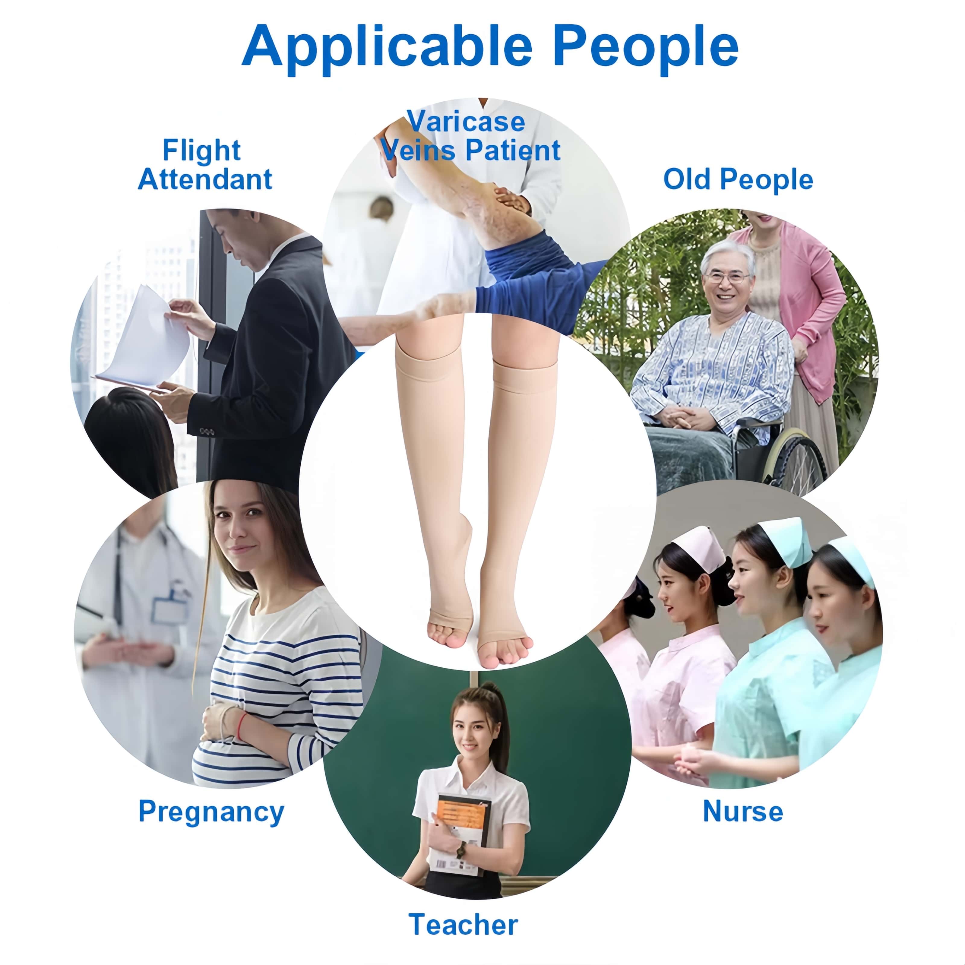 Open Toe Knee-High Medical Compression Stocks knee high compression socks