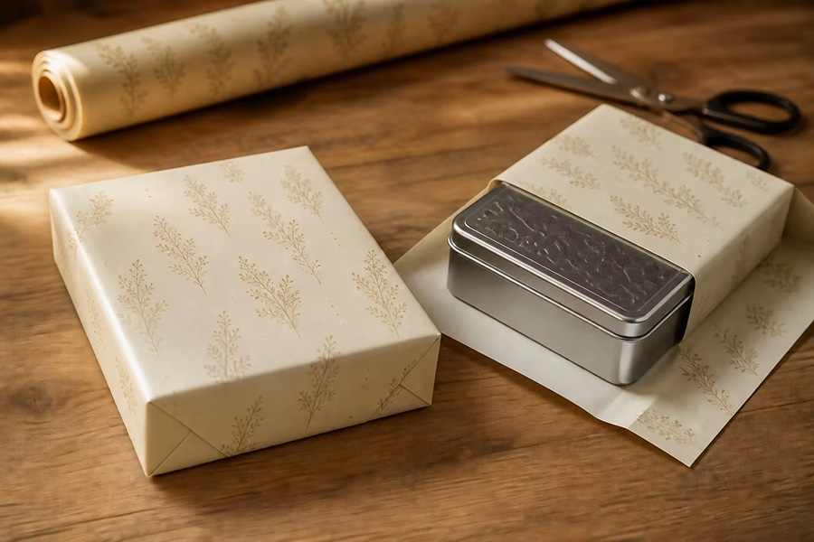 Tins are awkward to wrap. Round ones roll. Tall ones tip. And half the time, the wrapping looks worse than the tin itself. Let me save you the tape and the frustration.