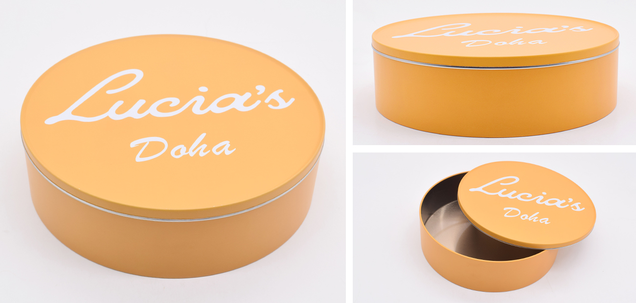LTD Tin Box manufactures custom cake tin cans for bakeries and food brands worldwide. Need a tin can for cake packaging? We offer full customization in size, print, and finish. Request a free sample today.