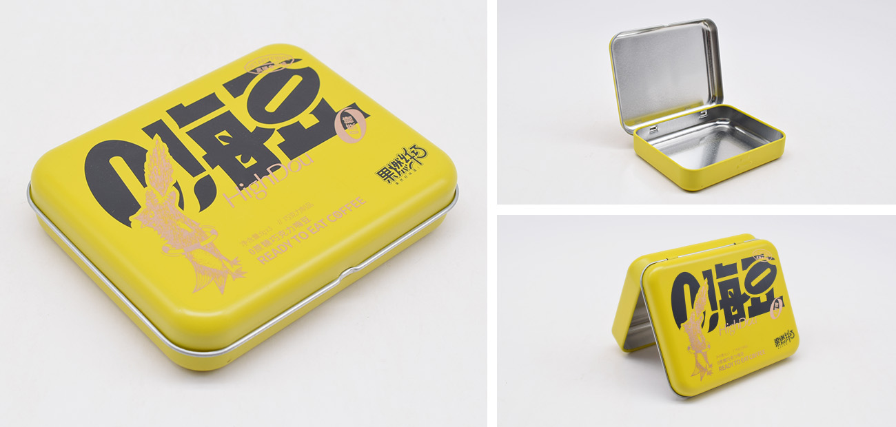 LTD Tin Box manufactures custom metal tins with hinged lids for brands worldwide. Our small metal boxes with hinged lids are fully made to order in any size, color, and print. Get a free sample today. Contact us today for a free quote.