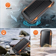 Waterproof Portable Charger with Dual Flashlights