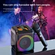 portable Dual Mic  Bluetooth Speaker with LED Party Lights Mini Wireless Karaoke Speaker for party