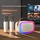 Outdoor Portable Mini for 5.0 Karaoke Speaker with RGB LED Lighting Touch Control Built-in Microphone