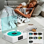 Gift Waves Vinyl Player Wireless Mini Alarm Clock BT Speaker with White Noise RGB Light Sleeping