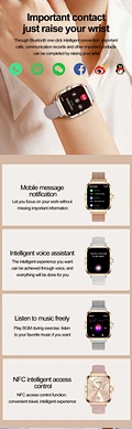 Hot Selling  NFC Smart Watch  Cheapest  AMOLED Heart Rate Monitoring with Bluetooth-enabled Calls with IP67 Waterproof
AI Voice Exquisite Fashion  square Screen Women's AMOLED  NFC BL Calling Smartwatch Monitoring Sleep Tracking Sports Smart Watch
The New