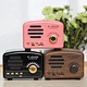Portable Vintage Retro ABS Wood Grain Wireless 5W 5.2 for Speaker FM Radio Receiver Support TF Card IPX2 Mobile Phone