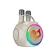 Family Party Bluetooth Speaker with Two Mics Colorful LED Atmosphere Light  Birthday Gift