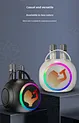 Family Party Bluetooth Speaker with Two Mics Colorful LED Atmosphere Light  Birthday Gift