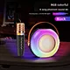 Portable RGB colorful karaoke bluetooth speaker  dual mic speaker for home karaoke night