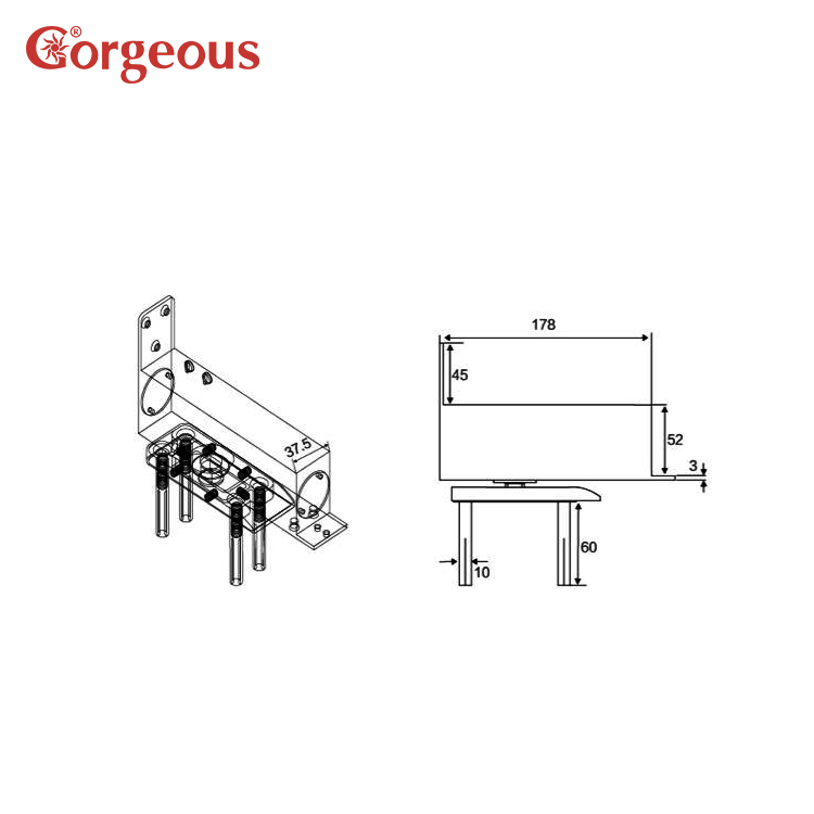 adjustable glass door floor spring