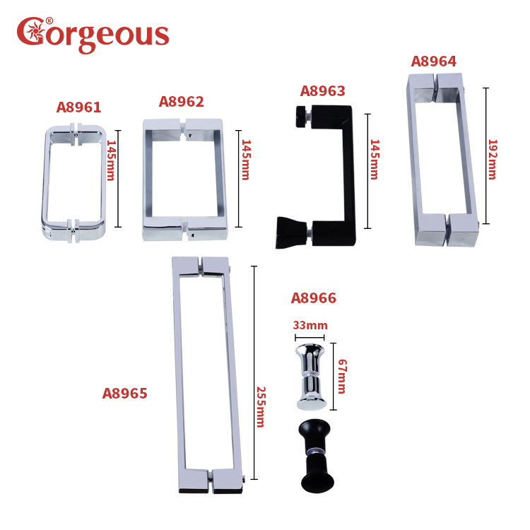 custom size glass shower door handles A8962