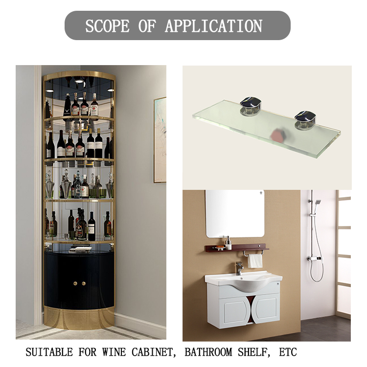 glass shelf clamp application