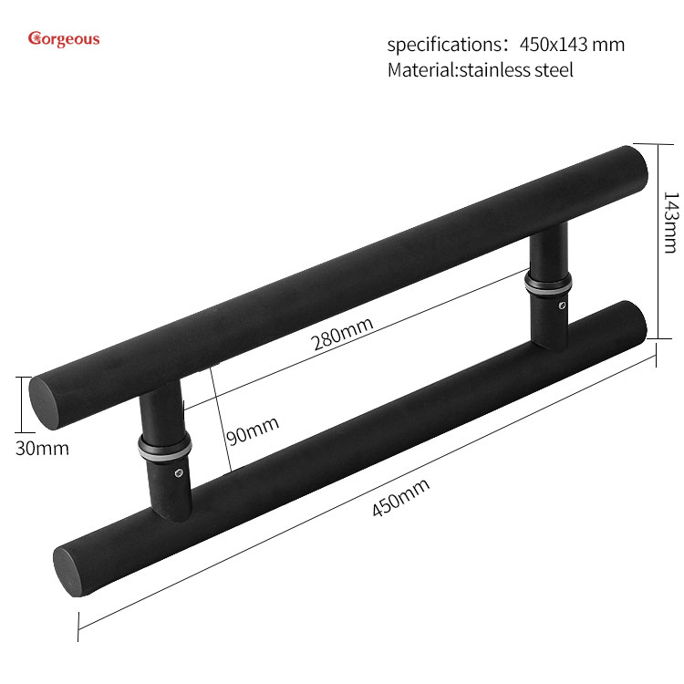 stainless steel glass shower door handle