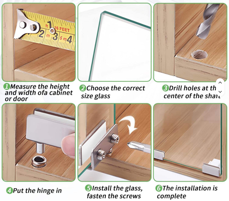 glass cabinet hinge installation