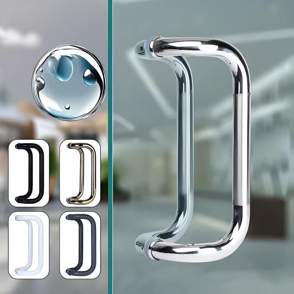glass door handle application