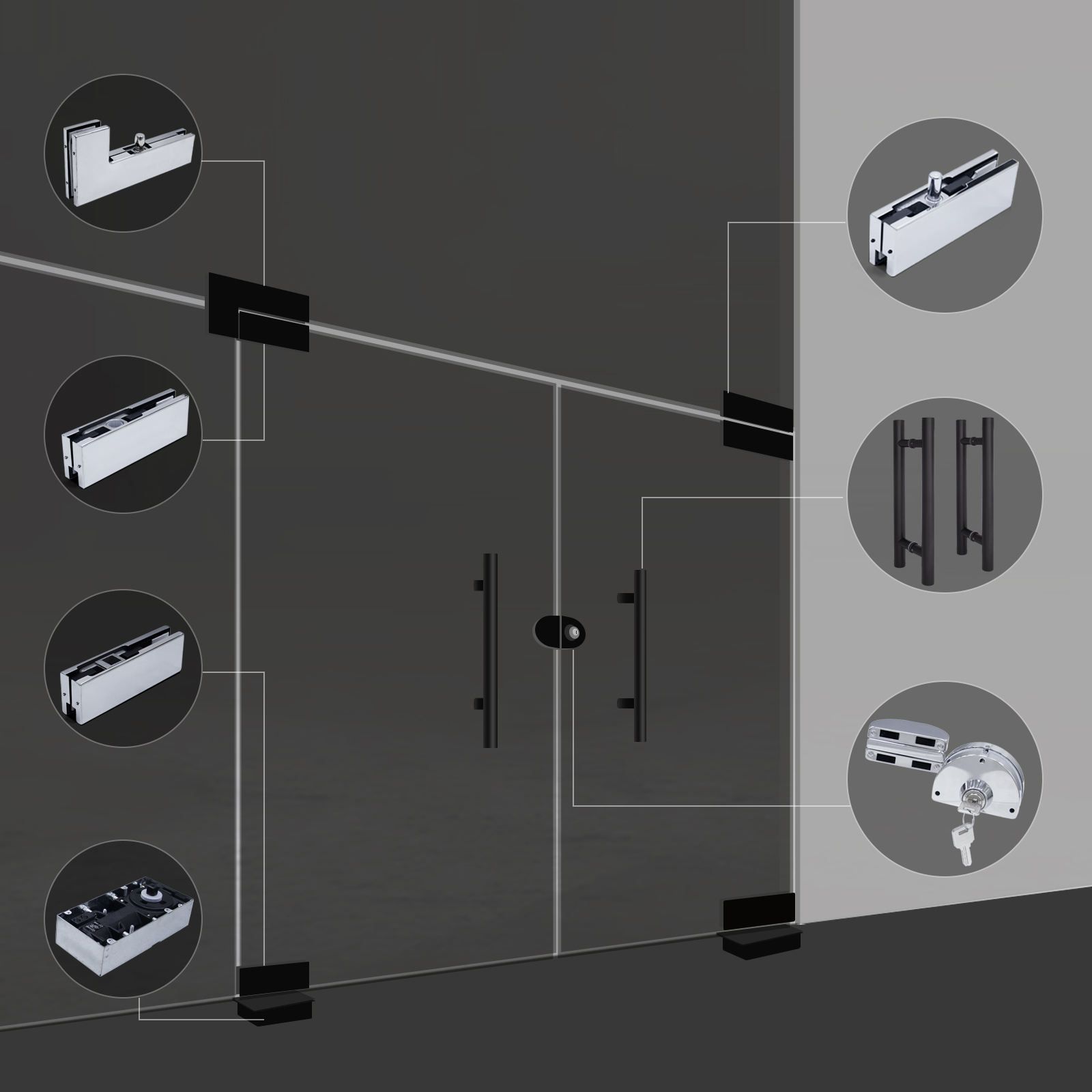 glass door handle