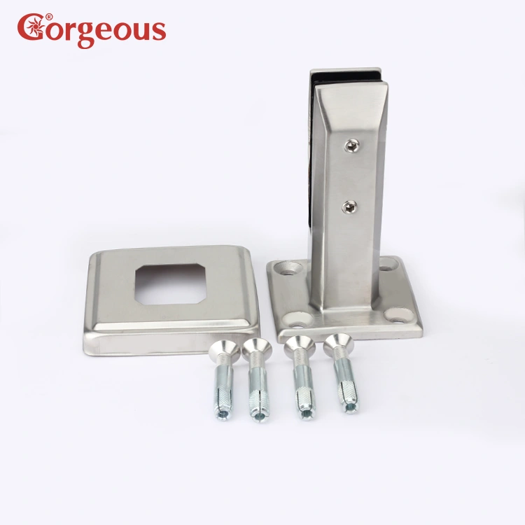 glass spigot - stainless steel glass clamp for frameless glass railing front view