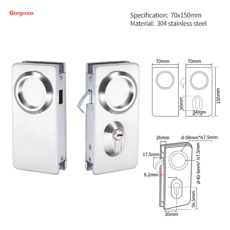 glass door lock