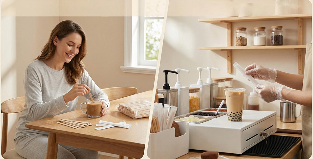 disposable wooden coffee stirrer