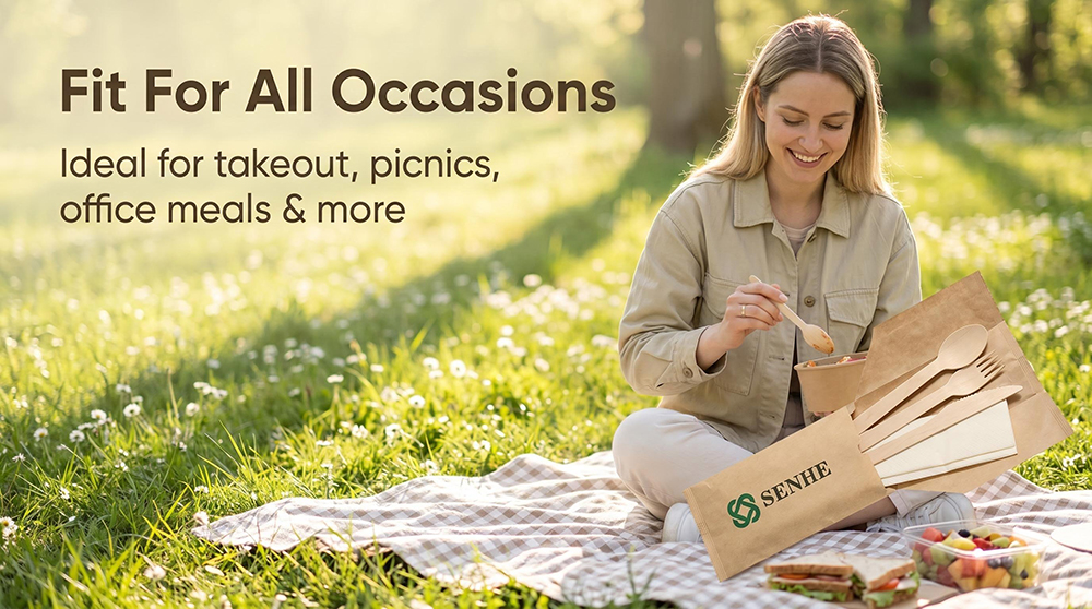 disposable wooden cutlery set