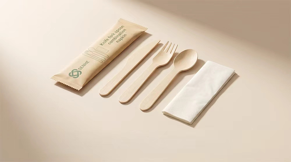 disposable wooden cutlery set
