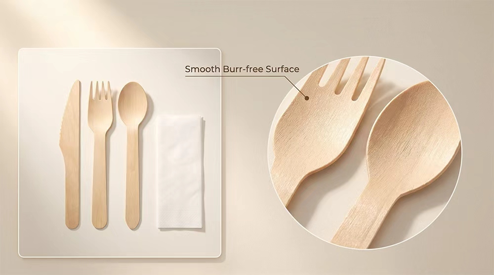 disposable wooden cutlery set