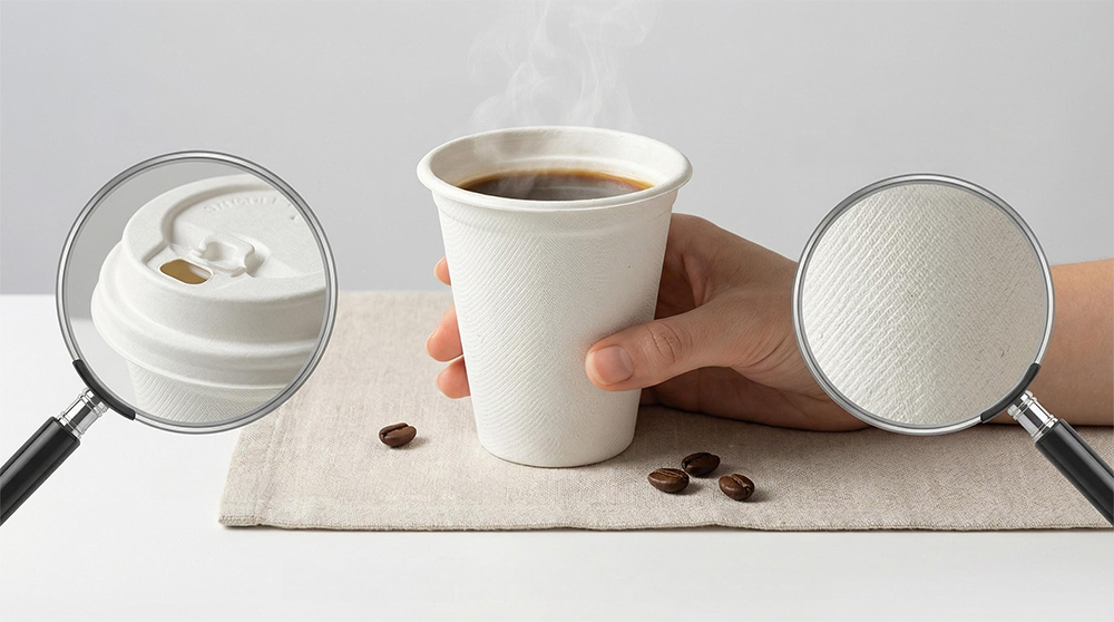 leak resistant bagasse coffee cups