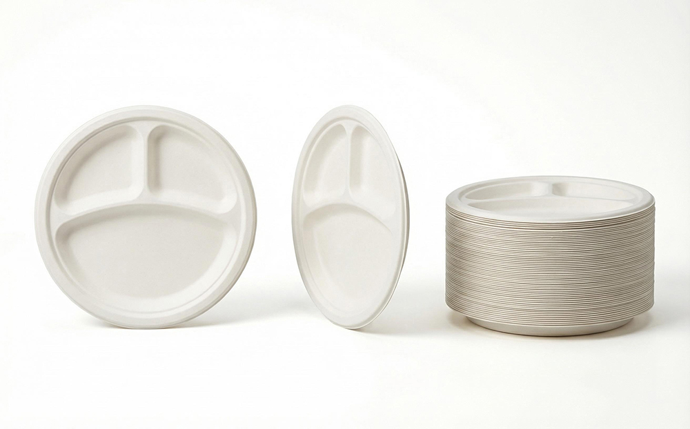 compostable 3 compartment round plates