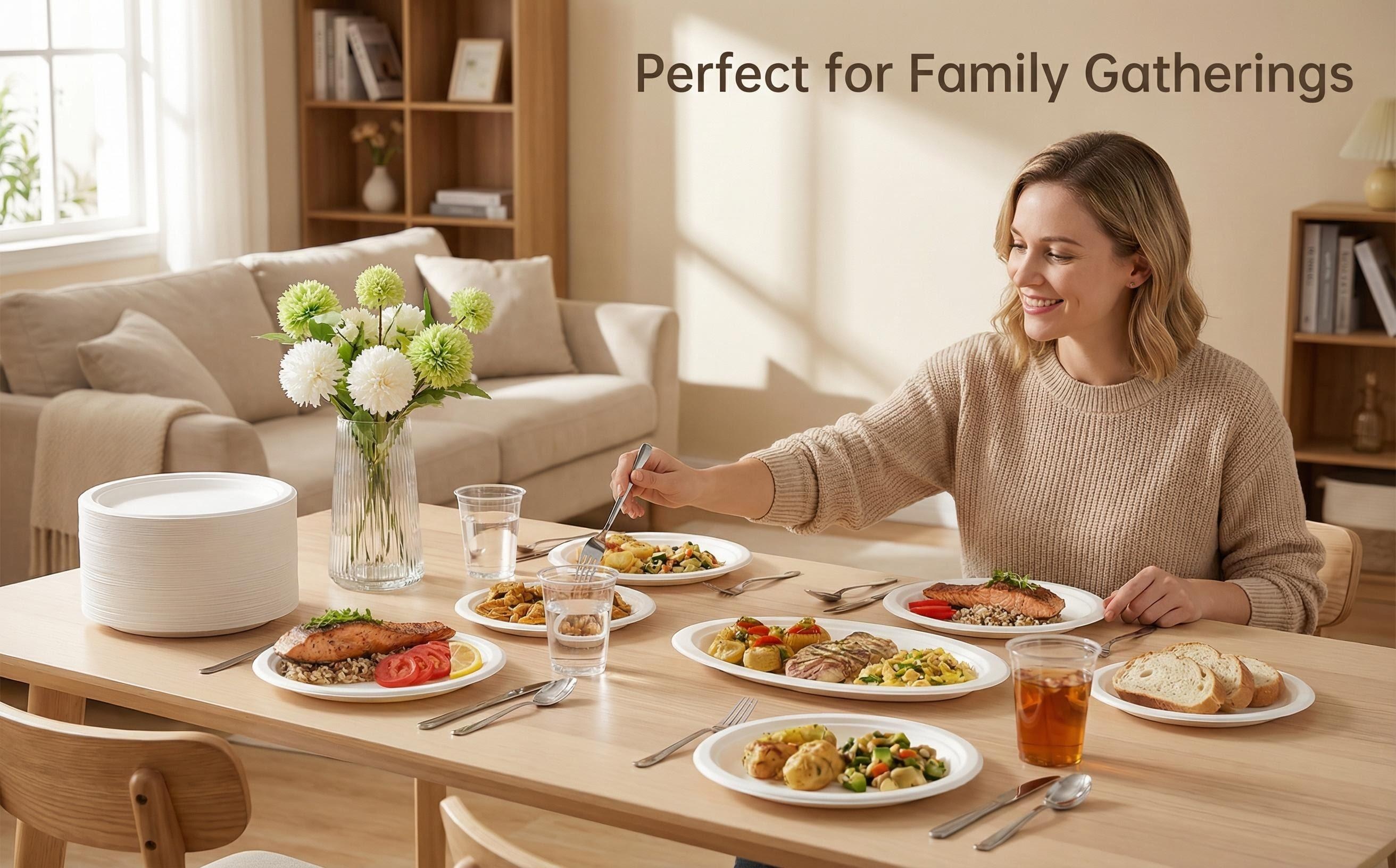 5 compartment bagasse square plates