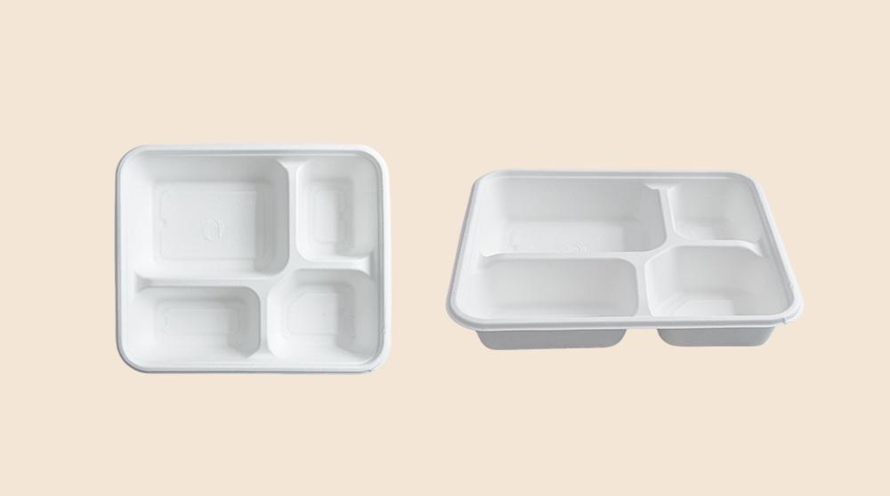 4 compartment bagasse plates