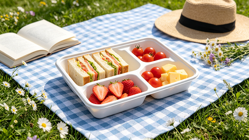 Assiettes bagasse 4 compartiments