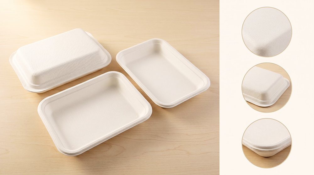 7x5 inch rectangular bagasse trays