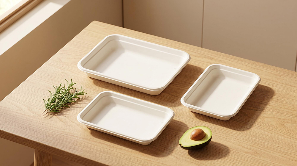 7x5 inch rectangular bagasse trays