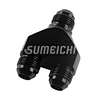 SUMEICHI Universal Y Block Adapter Male AN8 Thread Hose Fitting Aluminum Alloy Adapter Oil Fuel Y Fittings