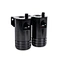 Colored Power Racing Parts Universal  AN10 Black Aluminum Fuel Surge Tank Dual Oil Catch Can