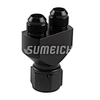 SUMEICHI High Quality Y Adapter Block Female AN12 to Male AN10 Thread Hose Fitting Aluminum Alloy Adapter Oil Pipe Joint