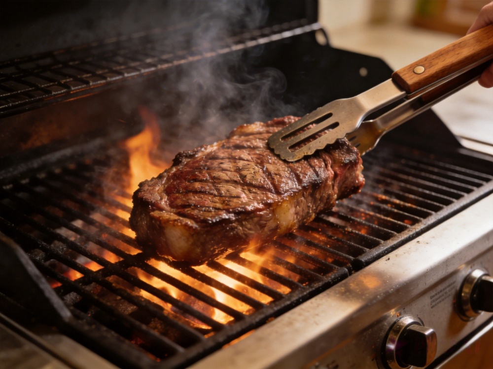 Wood Handle Grill Tongs