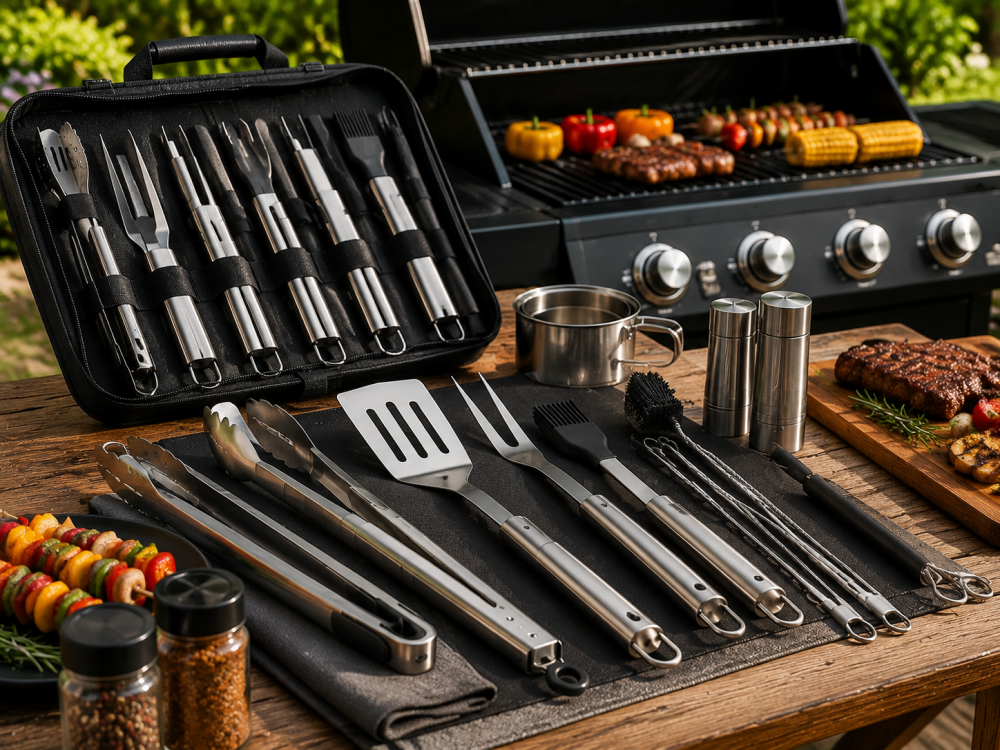 Professional BBQ tools for outdoor grilling