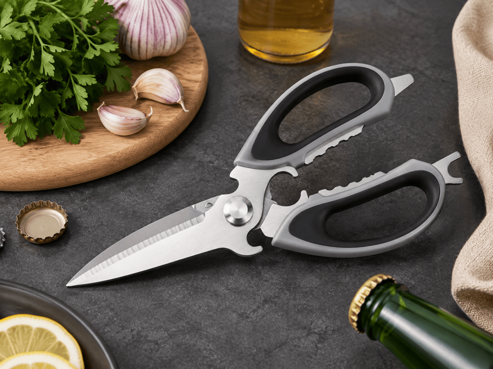 multifunction kitchen scissors with bottle opener