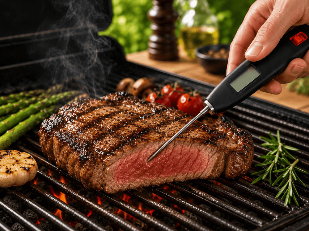 Checking internal meat temperature